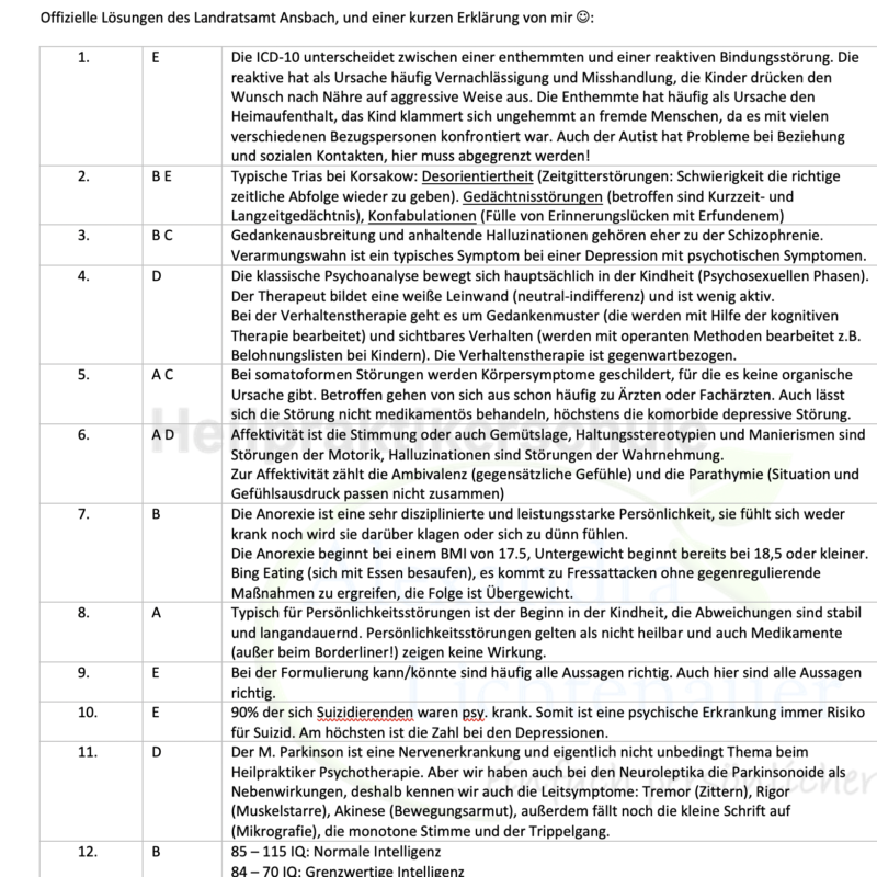 Prüfungstraining Heilpraktiker Online Landshut